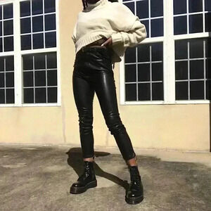 Heiress Beverly Hills Vegan Leather Pants High Rise Mob Wife Core New